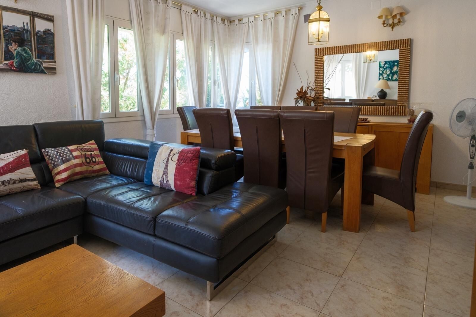 Smart TV, fireplace, video games, DVD player