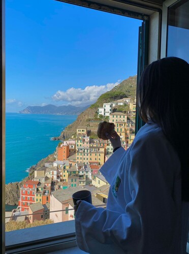 In Riomaggiore Cinque Terre with breathtaking sea view