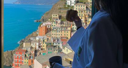 In Riomaggiore Cinque Terre with breathtaking sea view