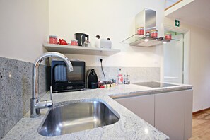 Fridge, microwave, oven, stovetop - Terrace, City view, fully refurbished, walking distance to all monuments (Roma)