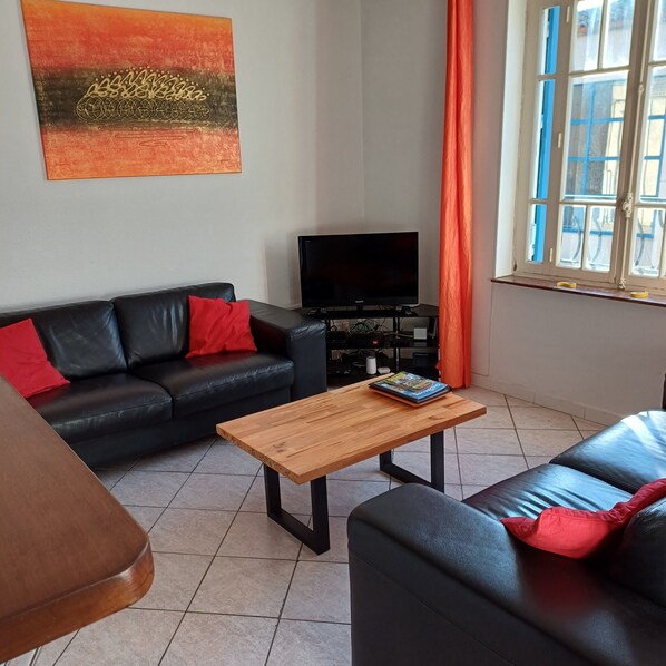 TV connectée, cheminée, jeux vidéo, lecteur de DVD