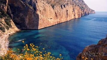 Rannalla, aurinkotuoleja