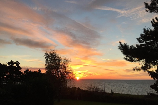 Sunrise from the house overlooking the Irish Sea.