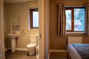 Combined shower/tub, hair dryer