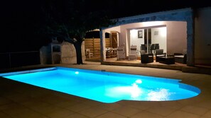 Outdoor pool, a heated pool