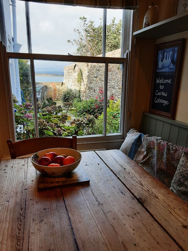 Dining - 18th Century Cottage On Waterfront, Panoramic Sea Views, Courtyard Garden (Appledore, nr Bideford)