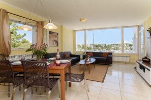 TV, DVD player, stereo