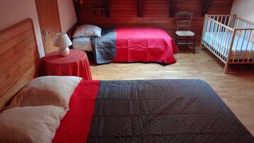 2 bedrooms, iron/ironing board, travel crib, bed sheets