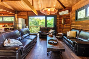 Télévision, cheminée, baby-foot, table de tennis de table