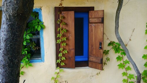 Kleines Gelbes Haus Mit Schönem Meerblick