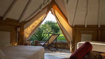 Glamping Carpa Premium | Minibar, wifi gratis, ropa de cama y acceso para silla de ruedas