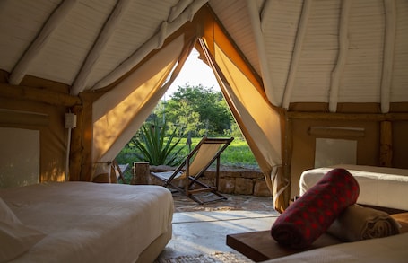 Glamping Carpa Premium | Minibar, free WiFi, bed sheets, wheelchair access. Nativo Glamping