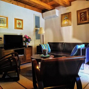 Smart TV, fireplace, DVD player