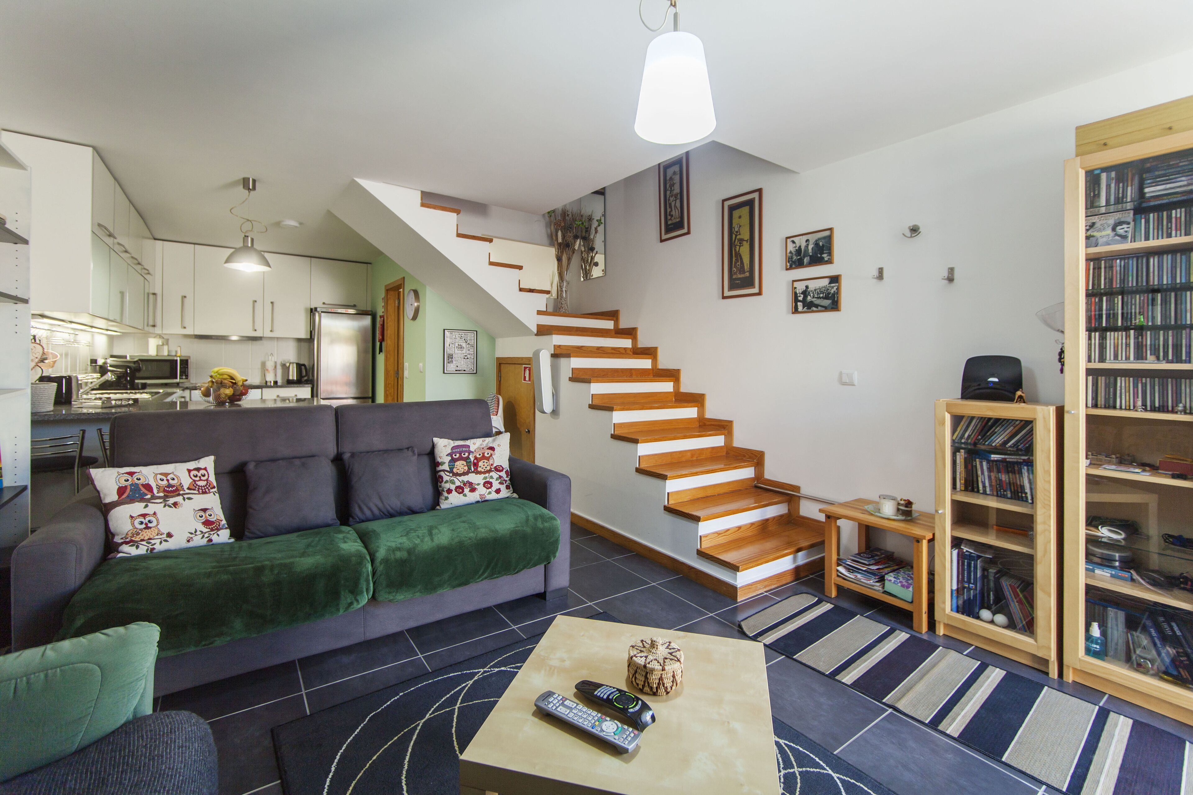 Smart TV, DVD player, books, music library