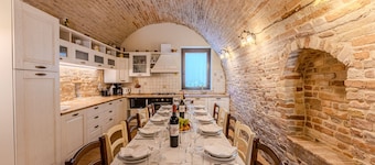 Villa Torre with heated pool and sea view near Ripatransone, in the Rosso Piceno wine territory