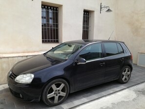 Guests can park their vehicle in front of the building, with easy access to the entrance.
