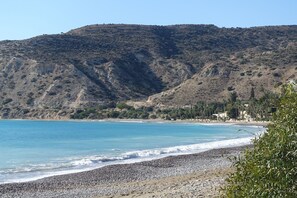Beach nearby, sun loungers - Luxury Villa With Private Pool, Landscaped Garden And Sea Views (Pissouri Bay)
