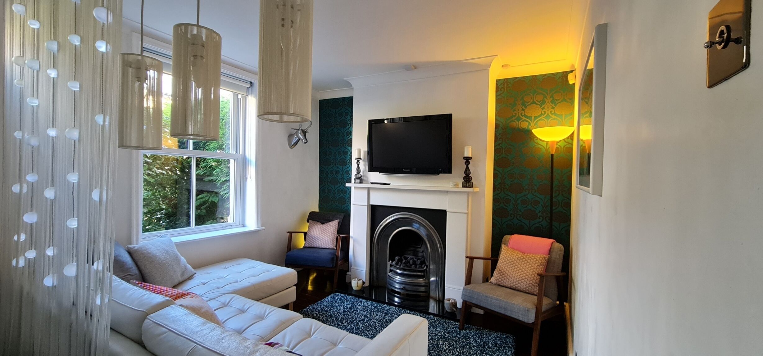 TV, fireplace, DVD player, stereo