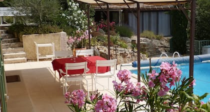 Ground floor of a villa in front of the swimming pool