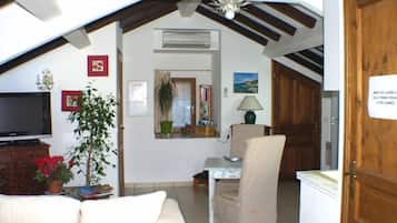 TV, lettore DVD, libri, impianto stereo