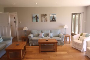 Smart TV, DVD player, books, video library