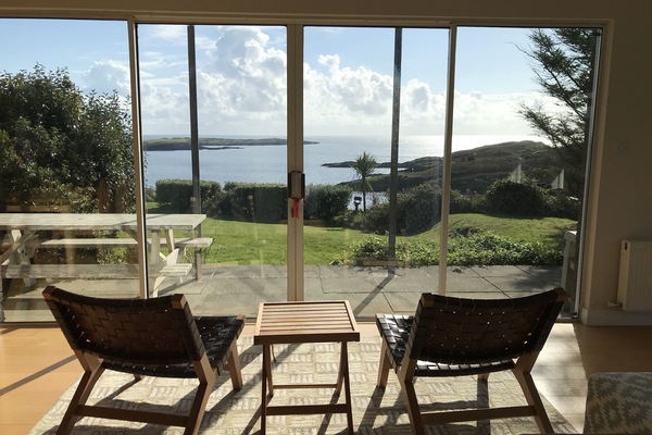 South-facing doors over Tralispean Bay