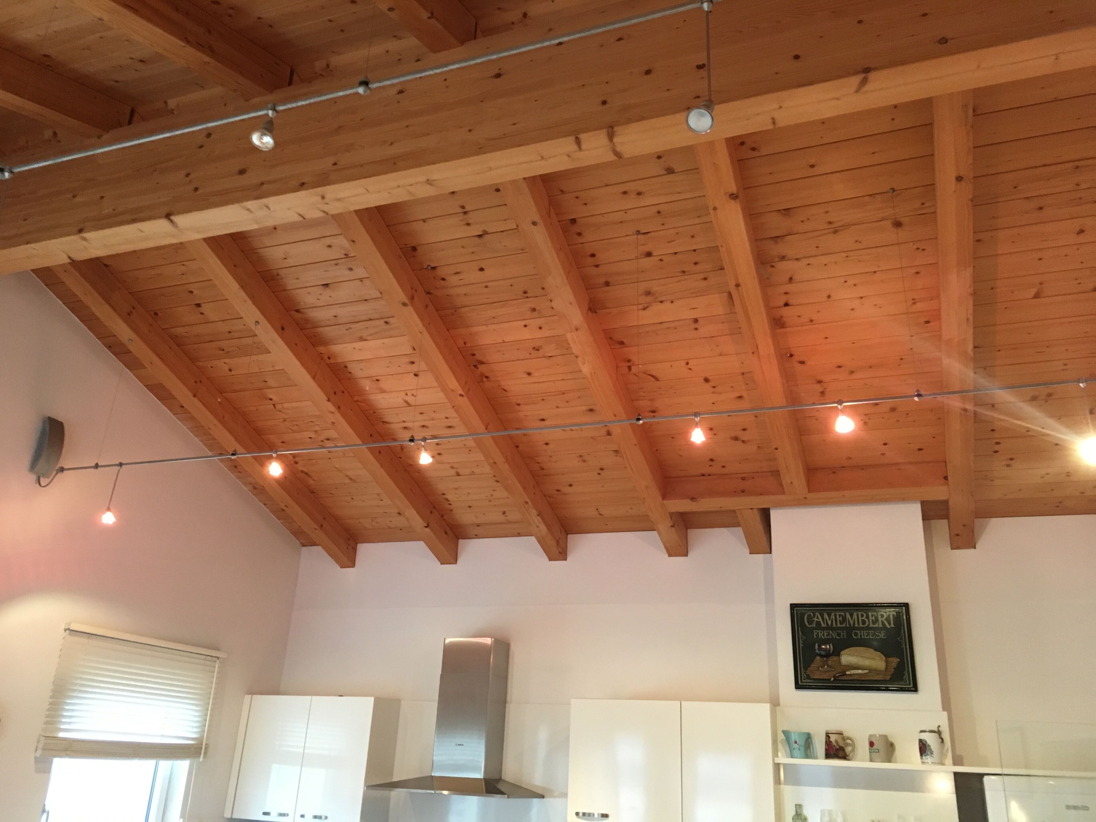Vaulted Ceiling in Kitchen and living room.