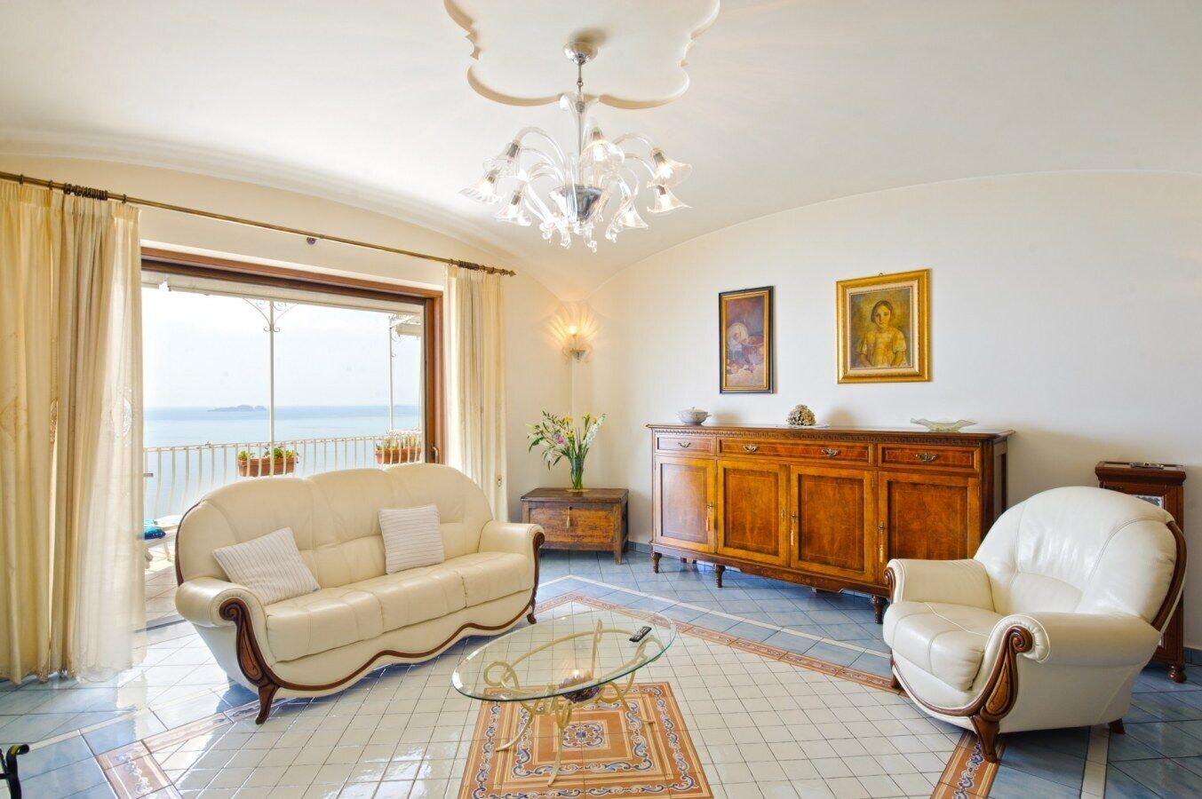 View of the sea from the balcony