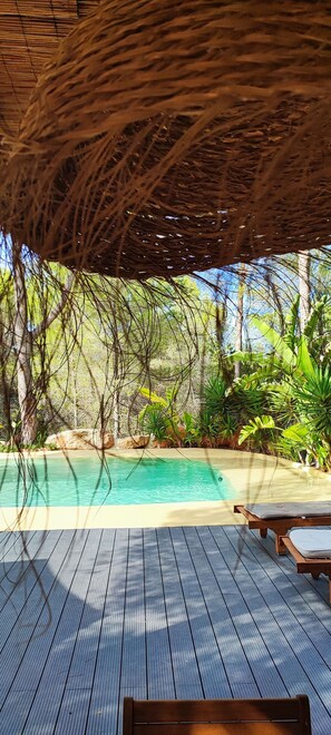 Outdoor pool - Villa CASA VERDE with private parking and swimming pool. WIFI, A/C, Terraces and BBCOA⭐⭐⭐⭐⭐ (sant francesc)