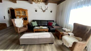 TV, fireplace, DVD player, books