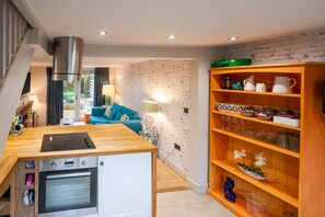 Microwave, dishwasher, coffee/tea maker, high chair