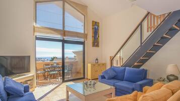 Una Smart TV, un reproductor de DVD, libros, una videoteca