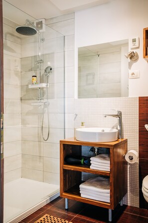 Shower, hair dryer, towels, soap - Luxury two bedroom apartment in house Blazar with hot tub (Tolmin)