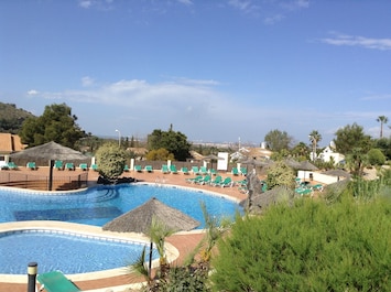 View from terrace to lower pool