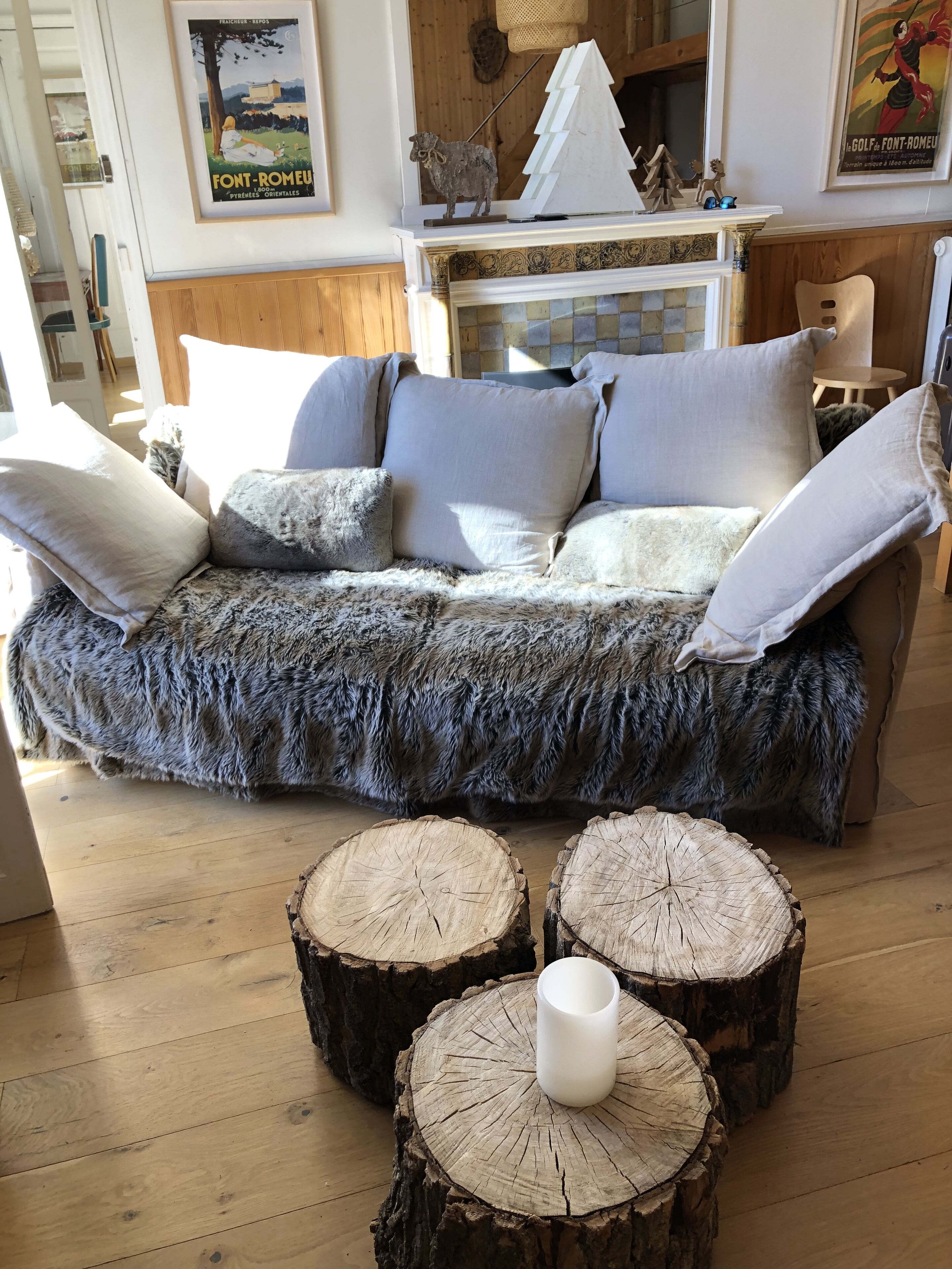 Een televisie, een open haard, een dvd-speler en boeken