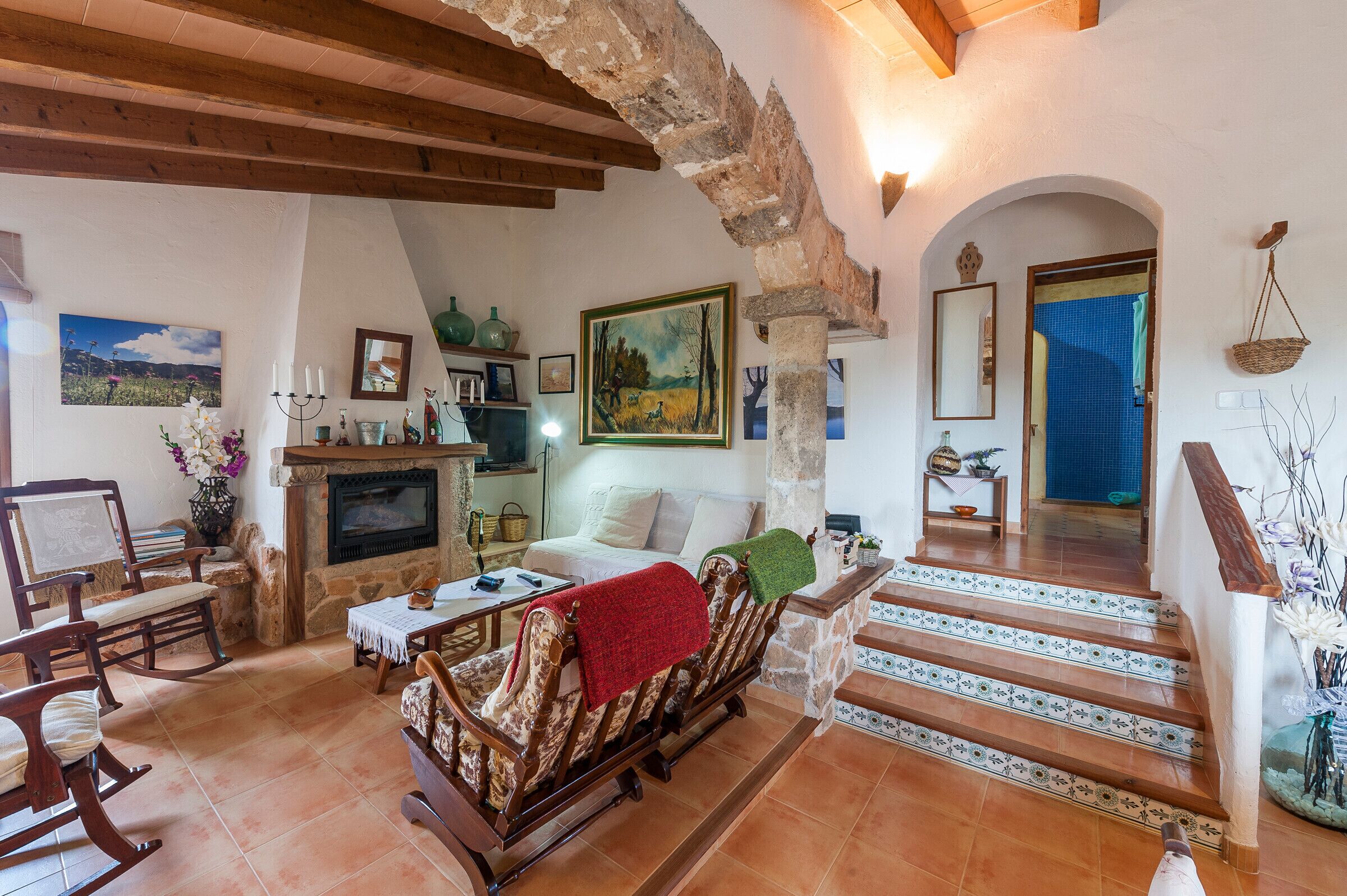 TV, fireplace, DVD player, ping pong