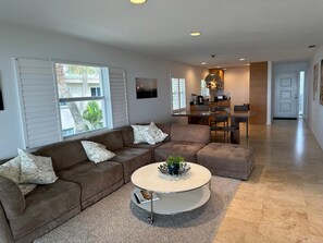 Smart TV, DVD player, books, music library