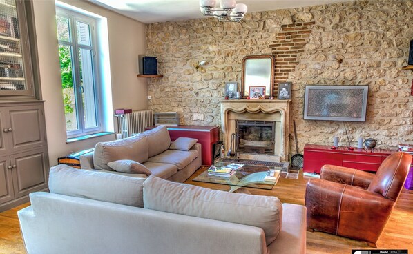 TV, fireplace, video games, DVD player