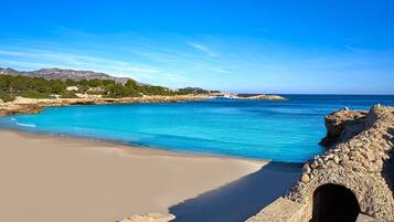 Beach nearby, sun-loungers