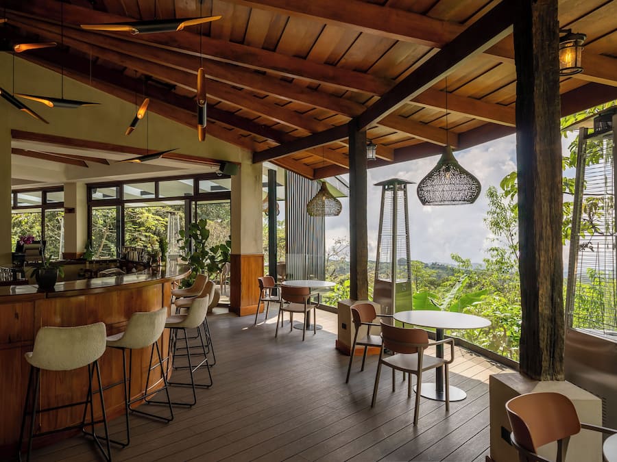 Breakfast, lunch, dinner served; Fusion cuisine, garden views