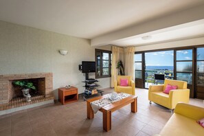 Télévision, cheminée, lecteur de DVD