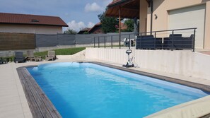 Piscine extérieure, piscine chauffée