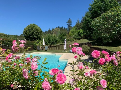 Charming gîte with swimming pool in a wooded area near Sarlat