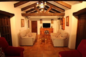 TV, DVD player, books