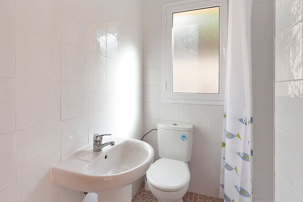 Bathtub, hair dryer, bidet, towels