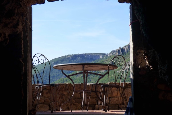 View of our North facing terrace (viewed from inside our cave)