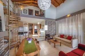 TV, fireplace, DVD player, books