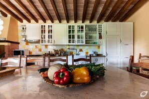 Fridge, microwave, oven, stovetop - Il Castagno Country House Versilia, villa with private pool and air conditioning (Camaiore)