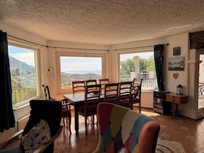 Smart TV, fireplace, video games, DVD player