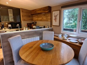 Dining - Rowan Tree Lodge with Hot Tub, a beautiful Woodland Retreat in Shropshire (Hope Bagot, Ludlow)